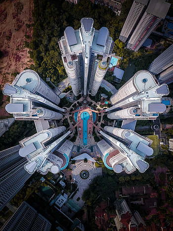 Cities, City, Building, View From Above, Pool HD phone wallpaper