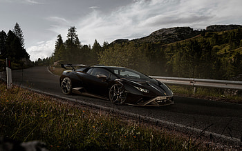 2022, Novitec Lamborghini Huracan STO, , exterior, front view, black supercar, black Huracan, Huracan tuning, italian sports cars, Lamborghini HD wallpaper