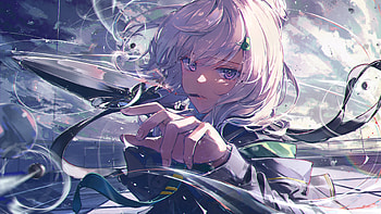Draw of the sword, sword, cigarette, white hair, girl, bullet HD wallpaper