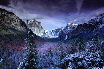 Nature, Trees, Sky, Mountains, Snow HD wallpaper