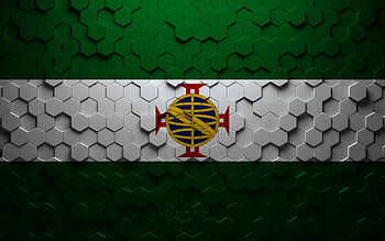 Flag of Cisplatina, honeycomb art, Cisplatina hexagons flag, Cisplatina, 3d hexagons art, Cisplatina flag HD wallpaper