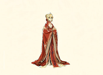 of Saber from Fate/Extra in Elegant White and Red Anime Style, Anime, Fate (Series), Fate/extra, Saber (Fate Series), white anime HD wallpaper