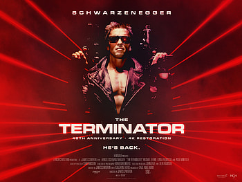 The Terminator — Quad | Retro Cybernetic Poster | He's Back, The Terminator HD wallpaper