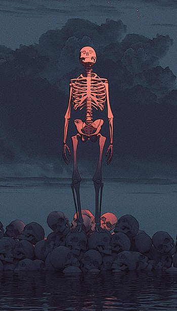 Calavera, dibujos, arte HD phone wallpaper
