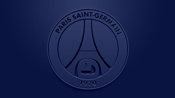 Paris Saint-Germain, Logo, Dark blue background HD wallpaper