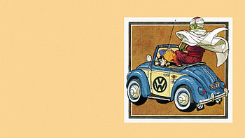 Retro Dragon Ball: Gohan & Piccolo in VW Beetle —, Retro Anime, Gohan (Dragon Ball), Piccolo (Dragon Ball), Volkswagen Beetle HD wallpaper