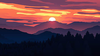landscape art illustration, Abstract, illustration, landscape HD wallpaper
