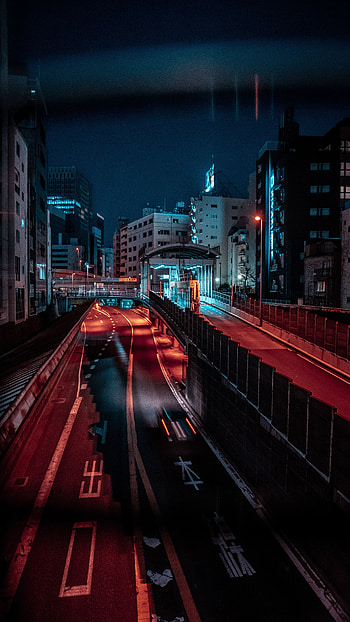Cities, Night, City, Building, View From Above, Road HD phone wallpaper