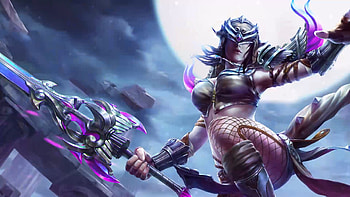 Nemesis, blue, purple, smite, moon, fantasy, game, luna HD wallpaper