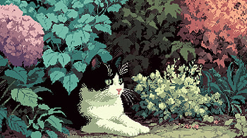 Cat Pixel, Cat, Pixel Art, AI Art HD wallpaper