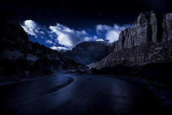 Nature, Sky, Rocks, Road, Evening HD wallpaper
