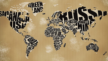 Geography travels, Black and white motif, Floral print textile, World map HD wallpaper
