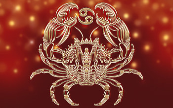 Zodiac ~ Cancer, red, cancer, golden, crab, rac, fantasy, zodiac HD wallpaper