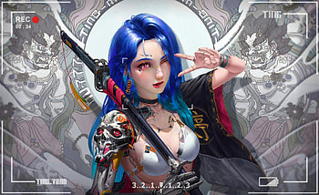 Fantasy girl, superb, blue, frumusete, fantasy, gorgeous, luminos, girl, zhongguoduliu HD wallpaper
