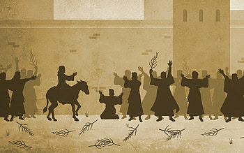 Entry of Jesus into Jerusalem, donkey, people, Jesus, entry, vector, Jerusalem HD wallpaper