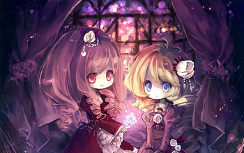 Chibi, anime girl, kawaii, anime, lolicon, long hair HD wallpaper