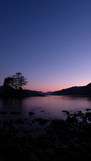 Nature, Trees, Sunset, Sky, Horizon, Lake HD phone wallpaper