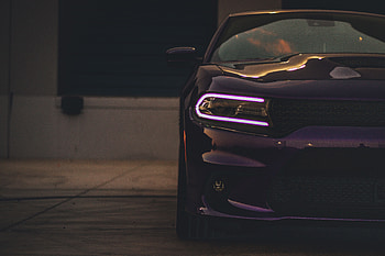 Violet, Cars, Shine, Light, Car, Purple, Dodge Charger, Headlight HD wallpaper