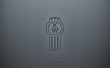 Kenworth logo, gray creative background, Kenworth emblem, gray paper texture, Kenworth, gray background, Kenworth 3d logo HD wallpaper