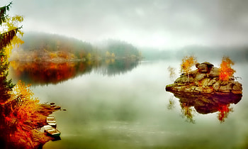 October, colorful, glow, colors, nice, reflection, shine, autumn, golden, fall, beautiful, tree, falling, leaves, mirrored, pretty, branches, nature, lovely, foliage HD wallpaper
