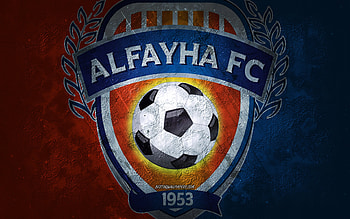 Al-Fayha FC, Saudi Arabian football team, blue background, Al Fateh SC logo, grunge art, Saudi Pro League, Al Majmaah, football, Saudi Arabia, Al-Fayha FC emblem HD wallpaper