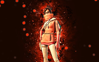 Hood Down Hopscotch, , orange neon lights, Fortnite Battle Royale, Fortnite characters, Hood Down Hopscotch Skin, Fortnite, Hood Down Hopscotch Fortnite HD wallpaper