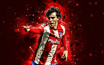 Joao Felix, , 2022, Atletico Madrid FC, red neon lights, goal, LaLiga, football, portuguese footballers, soccer, Joao Felix Atletico Madrid, La Liga, Joao Felix HD wallpaper