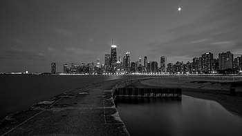 Black and White Chicago Skyline, Iconic , Classic black and white, Chicago views HD wallpaper