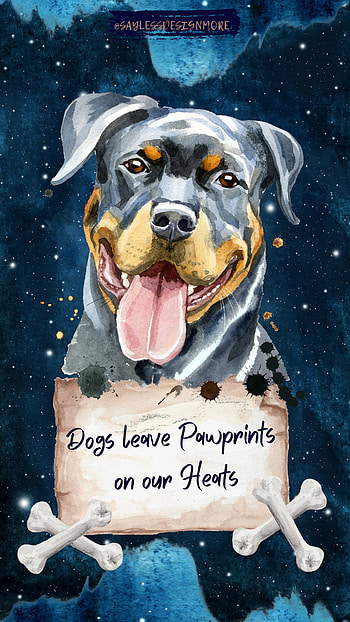 Dog Love, quote, watercolor, puppy, rottweiler, animal, saying, galaxy, pet HD phone wallpaper