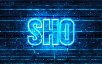 Happy Birtay Sho, , blue neon lights, Sho name, creative, Sho Happy Birtay, Sho Birtay, popular japanese male names, with Sho name, Sho HD wallpaper