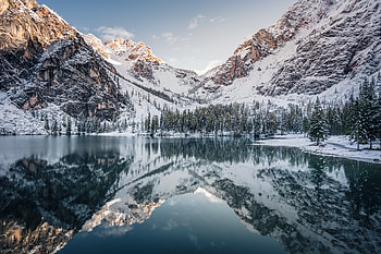 Snow Covered Mountains , mountains, reflection, snow, nature HD wallpaper