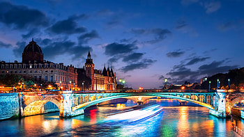 River Seine, Paris, France, night, Paris, man made, bridge HD wallpaper