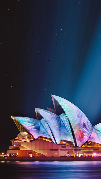 Sydney Opera House, Cityscape at night, Ultra mobile , Architectural beauty HD phone wallpaper