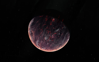 Volcano Burning Planet , planet, digital-universe, volcano, deviantart HD wallpaper