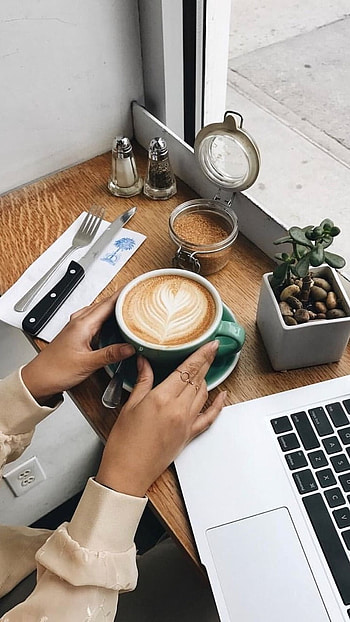Laptop Aesthetic, Coffee Aesthetic HD phone wallpaper