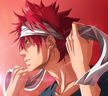 Fighting Spirit, Yukihira, Anime, Food Wars, Redhead, Yukihira Soma, Headband, Shokugeki no Soma, Soma, Gold Eyes, Big Eyes, Anime Guy, Red Hair HD wallpaper