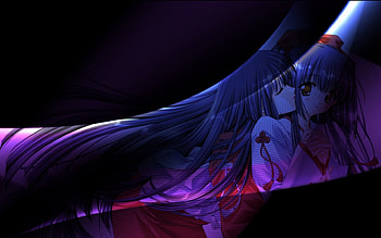 Behind The Darkness, purple, darkness, priestesses, girls, Anime, blade HD wallpaper