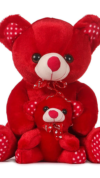 Cute Teddy, Red, Teddy Bear HD phone wallpaper