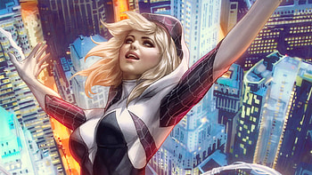 Spider Gwen Art , gwen, gwen-stacy, artwork, artist, digital-art, superheroes HD wallpaper