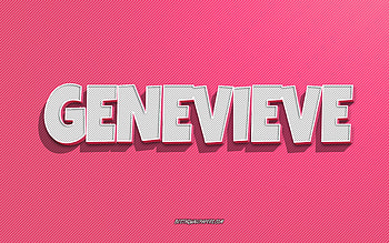 Genevieve, pink lines background, with names, Genevieve name, female names, Genevieve greeting card, line art, with Genevieve name HD wallpaper