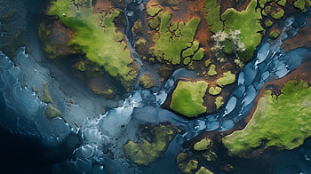 Majestic Aerial Creek, nature, creek HD wallpaper