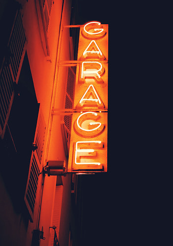 Words, Shine, Light, Neon, Text, Sign, Signboard, Garage HD phone wallpaper