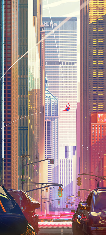 Homem aranha na cidade, cidades HD phone wallpaper