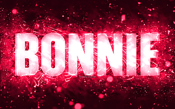 Happy Birtay Bonnie, , pink neon lights, Bonnie name, creative, Bonnie Happy Birtay, Bonnie Birtay, popular american female names, with Bonnie name, Bonnie HD wallpaper