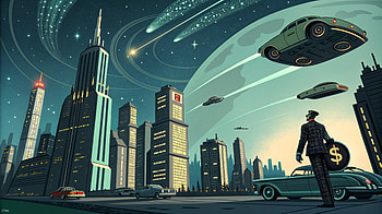 Cosmic Capitalism: A Stunning Ultra, Capitalism, futuristic city, Sci Fi, cityscape, retro car HD wallpaper