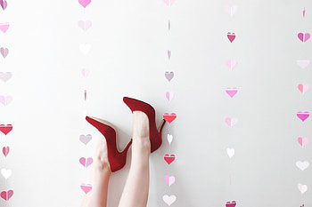 Red shoes, stilettos, pink, white, shoes, red, stuff, heart, woman HD wallpaper
