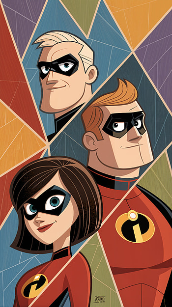 The Incredibles Animated Trio HD phone wallpaper