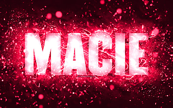 Happy Birtay Macie, , pink neon lights, Macie name, creative, Macie Happy Birtay, Macie Birtay, popular american female names, with Macie name, Macie HD wallpaper