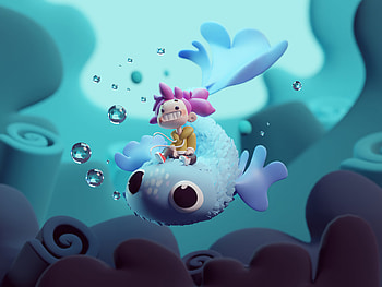 Underwater Adventure, underwater, artist, artwork, digital-art, artstation HD wallpaper