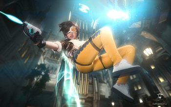 Tracer Overwatch Cosplay , tracer-overwatch, overwatch, games, xbox-games, ps-games, pc-games, 2018-games, cosplay, deviantart HD wallpaper